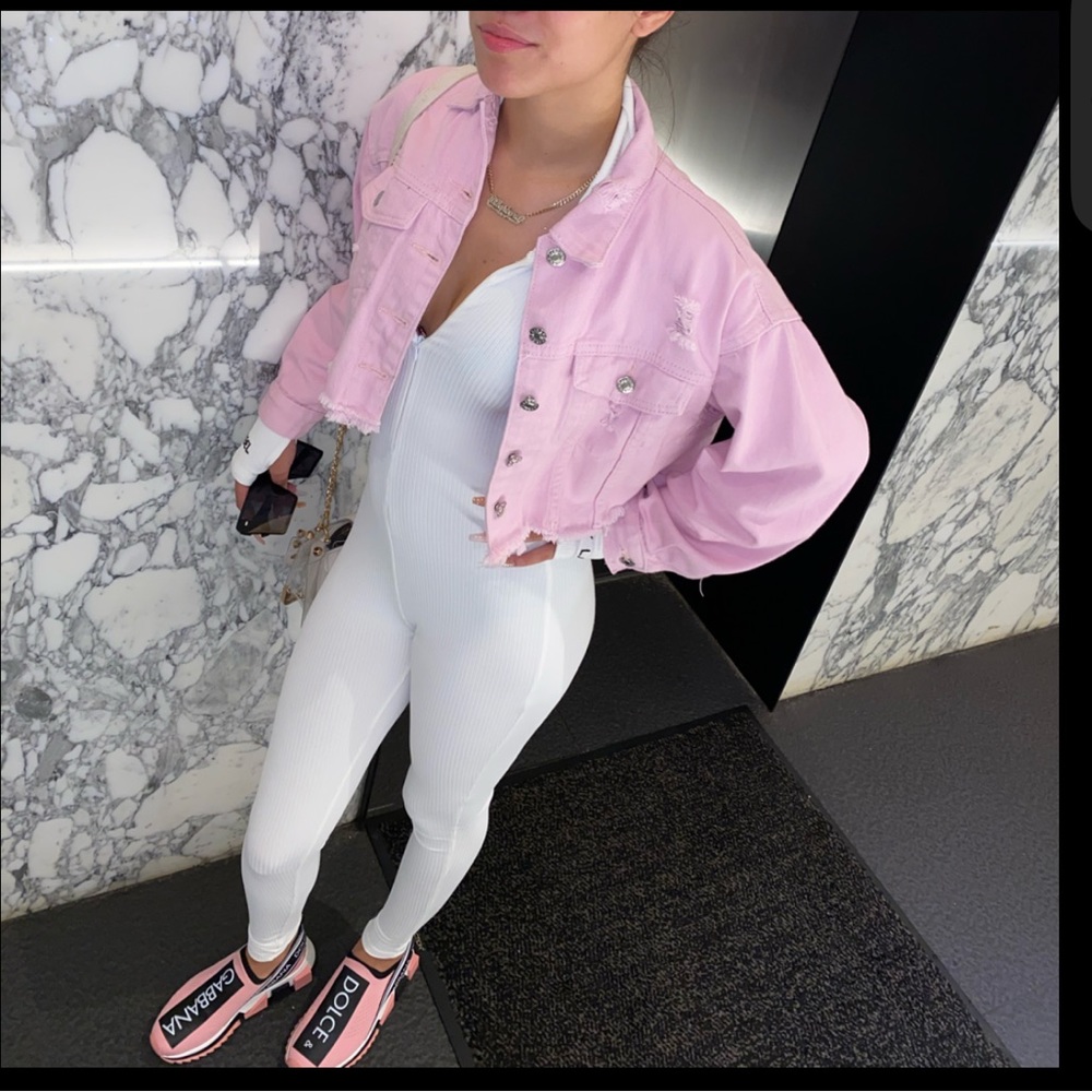 Stretch jersey Sorrento sneakers with logo.Pink Dolce&Gabbana sneakers.